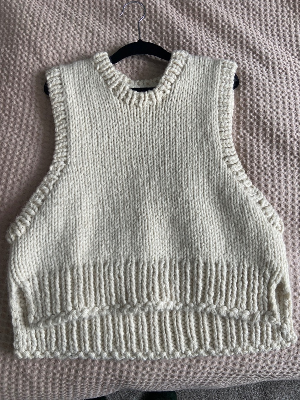 100% Wool Hand Knit Vest